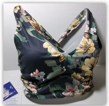 JoyLab Women's Gray Floral athletic bra twist straps removable pads XSMALL