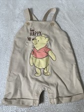 Disney Baby Pooh Bear Romper Overalls Cotton Blend Soft Size 24 Mos Bee Happy1PC