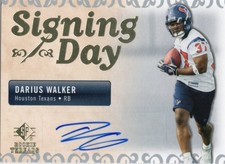2007 SP Rookie Threads Signing Day #SDA-DW Darius Walker