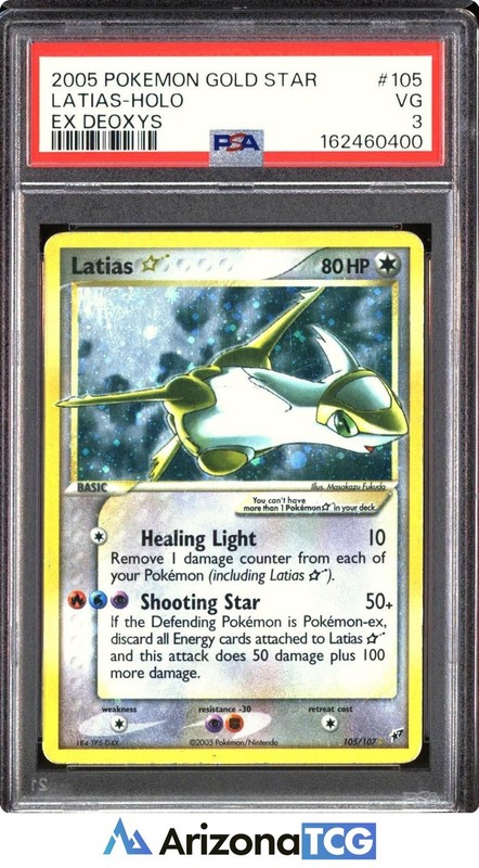Pokemon 2005 Latias 105/107 Holo Gold Star EX Deoxys PSA 3