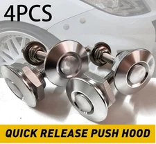 (4Pcs) Push Button Quick Release Hood Bonnet Pins Lock Clip Car Bumper Latch Kit