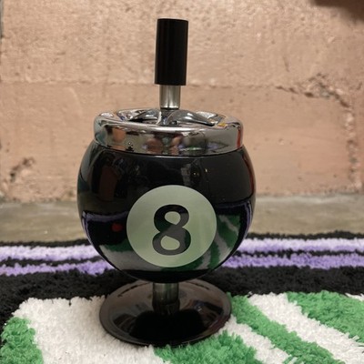 Retro EIGHT BALL ASHTRAY Billiard Pool Black #8 Ball Roulette New Vintage Smoker