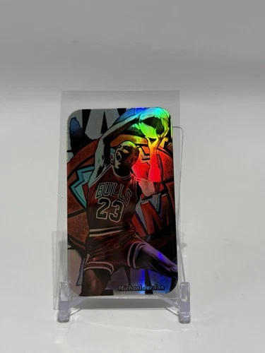 Michael Jordan 1993 NBA JAM Mini Promo Insert Refractor Tobacco Card—Bulls—GOAT