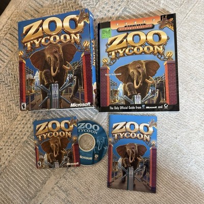 Zoo Tycoon Microsoft Box Set, CD, Strategies & Secretes Guide Book Game