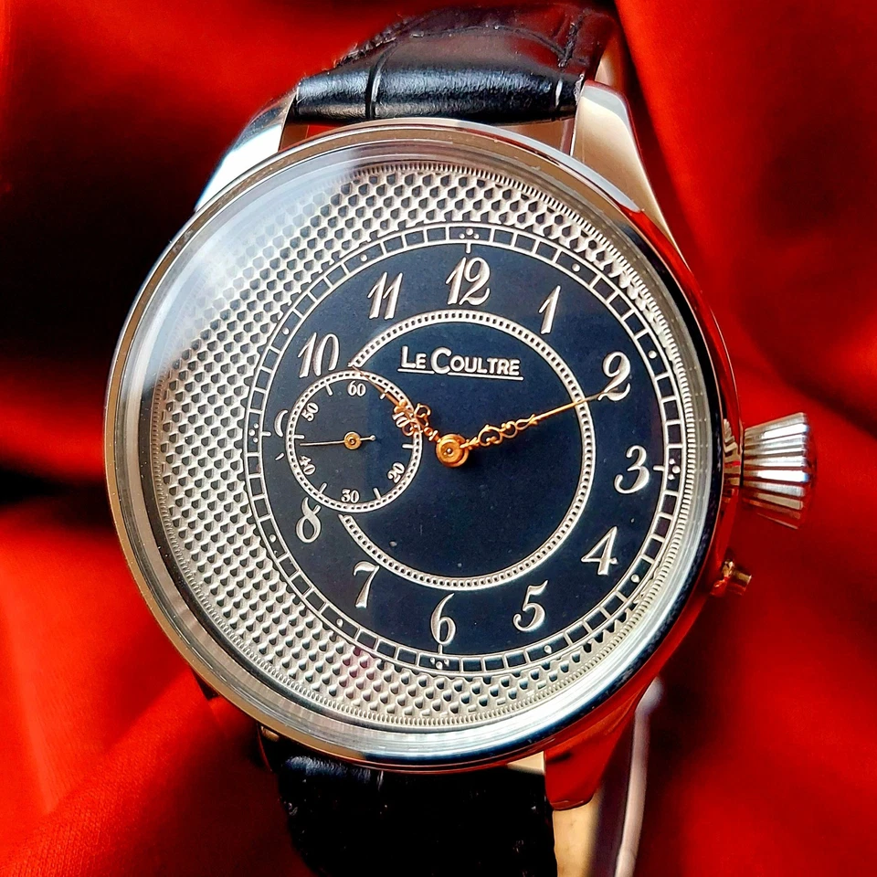 Vintage Men's Watch Le Coultre Swiss Wrist Watch Black Dial Serviced - Image 3 of 4