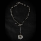 Sterling Silver Antique Fob Chain Bracelet + Skull & Coin Talisman Pendants