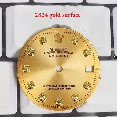 Dial literal gold diamond face compatible for Rol Datejust 2824/8205 accessories