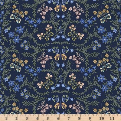 Float Like a Butterfly Toile D3214 Midnight Half  yd continuous cuts
