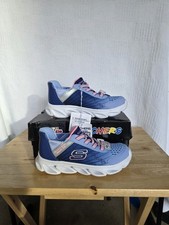 Skechers Girls Hands Free Swift Fit Flex Glide Sneaker Size 13 Blue/multi Shoes
