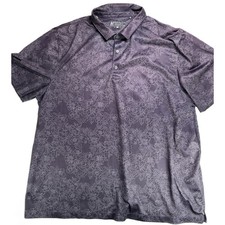 Bermuda Sands 2XL Purple Floral Print Golf Polo Shirt Mens Short Sleeve