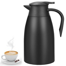 70 Oz Insulated Thermal Coffee Carafe Stainless Steel 67.6 Ounces, Black, 2L