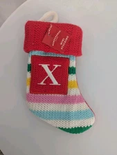New 8" Mini Wondershop Knit Monogram Stocking Stripe Initial Target X
