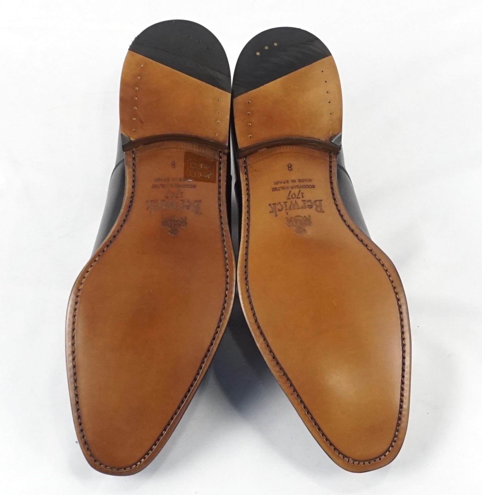 Berwick Box Calf Leather Oxford Dress Shoes in Black Men's Size US 8.5 (5217-K1)