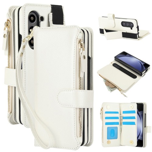 For Samsung Galaxy Z Fold 7 6 5 4 3 Zipper Wallet Case Leather back Flip Cover - 第 3/28 張圖片