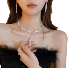 Zircon Teardrop Choker Necklace – Light Luxury Elegant Collar