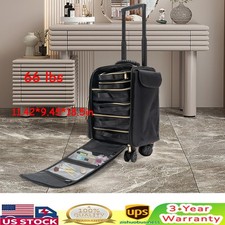 Professional Makeup Case,Rolling Makeup Train Case,Cosmetic Storage Organizer