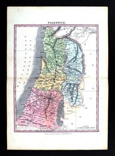 1848 Bartholomew Map Palestine Israel Jerusalem Dead Sea Galilee Joppa Jericho