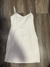 Express Women’s White Sleeveless Flower Print Dress-S