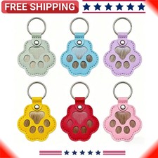 Pet Memorial Keychain Dog Paw Keyring Coller Pendant Pouch For Pet Fur Keepsake
