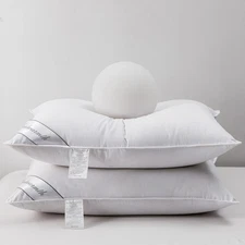 Natural Goose Down&Feather Pair Hotel Pillows Insert for Side and Back Sleepers,