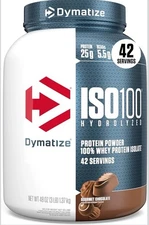 Dymatize ISO-100 Hydrolyzed Whey Isolate Protein Powder, Gourmet Chocolate, 3lb