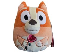 Kellytoy Squishmallows Bingo Corgi 6.5 Plush w/ Rose NWT Bluey Jazwares