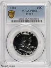 1956 Type 1 Franklin Half Dollar PCGS PR66 Trueview Proof