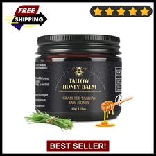 Beef Tallow for Skin, Tallow and Honey Balm for Face, Organic Grass-fed Beef