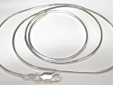 0.9MM PETITE SOLID 925 SILVER ITALIAN 8-SIDE DC OCTAGON SNAKE CHAIN NECKLACE 16"