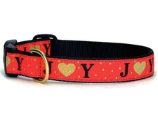 Up Country Dog Collar  Christmas Joy Red Adjustable Made In USA  XS S M L XL XXL