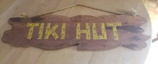 Wooden Tiki Hut Sign 39" X 10.5"