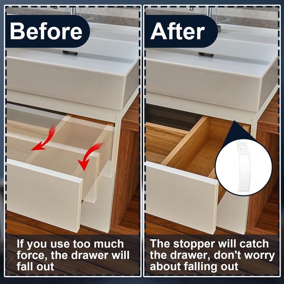 Non Slip Drawer Stops Clear PVC Plastic Drawer Stoppers for Dresser