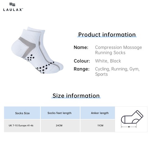 men trainer cycling socks white gym running cushion massage seamless 4 pairs - Picture 6 of 9