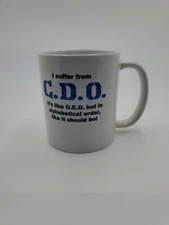 I suffer C.D.O. Printed Cup Ceramic Novelty Mug Funny Mug Alphabetical Order COD