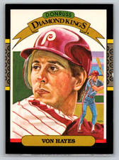 1987 Donruss Diamond Kings Baseball Card #12 Von Hayes Philadelphia Phillies   