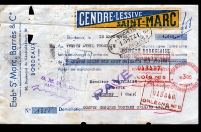 BORDEAUX (33) LAUNDRY DETERGENTS ''Ets ST-MARC & BARS'' Milk in 1952