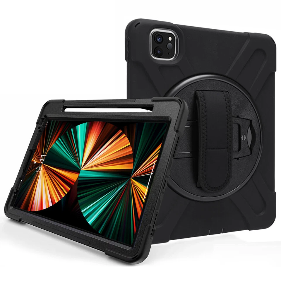 For iPad Mini 6th Air 5th Pro 11M1 Rotating Stand Strap Case Cover With Pen Slot - Image 4 of 4