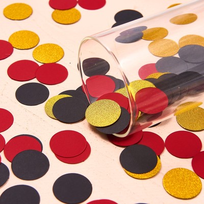 Red Black Gold Paper Table confetti Circle Dots Glitter Party Table Confetti ...