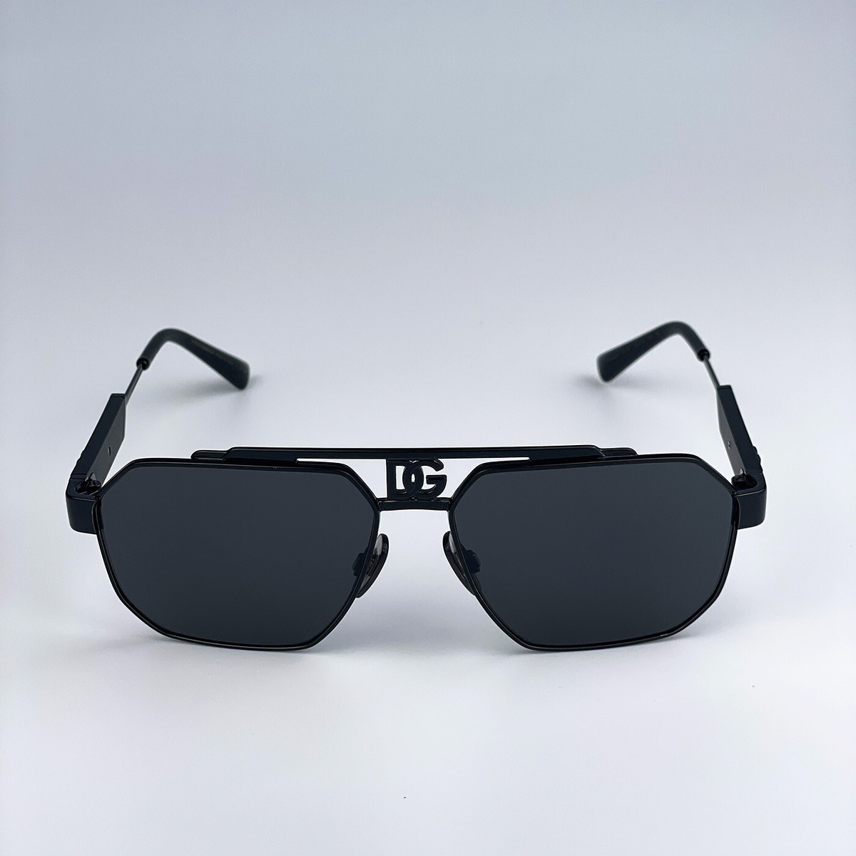 D&G Men AUTHENTIC Sunglasses Black Grey Pilot Metal DG2294  display picture 1