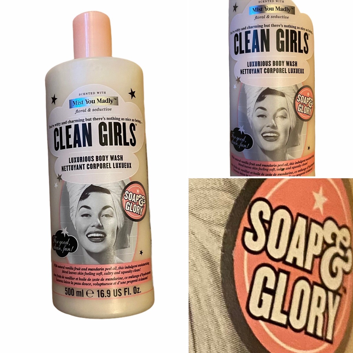 🌟Soap Glory CLEAN GIRLS Creamy Body Wash 500ml Mist You Madly