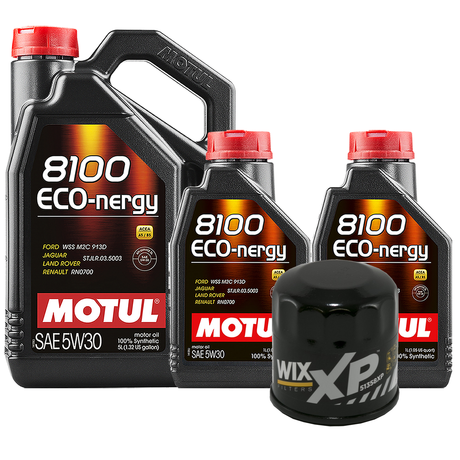 Api 1.7l 7L Motul 8100 ECO-NERGY 5W30 Wix XP Filter Motor Oil Change Kit API SL ...