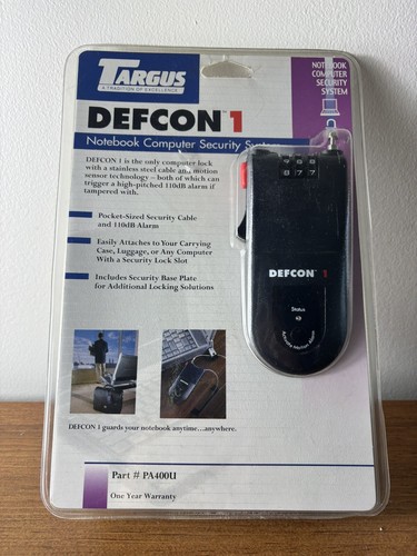 Targus Defcon 1 Notebook Computer Security Alarm Motion Detector LED PA400U New