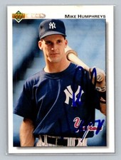 1992 Upper Deck #432 Mike Humphreys RC Rookie Card TTM In Person Auto Autograph