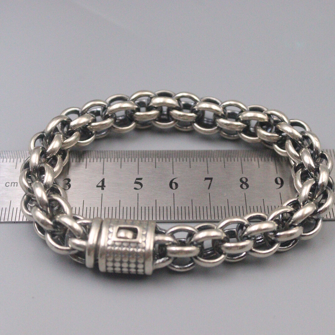 Pure Silver S925 Sterling Silver Chain 12mm Width Men's Link