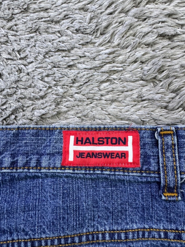 Halston Jeans Women 12 High Rise Loose Fit Cropped Y2K Mom Denim Capri Pants Vtg - Image 4 of 4