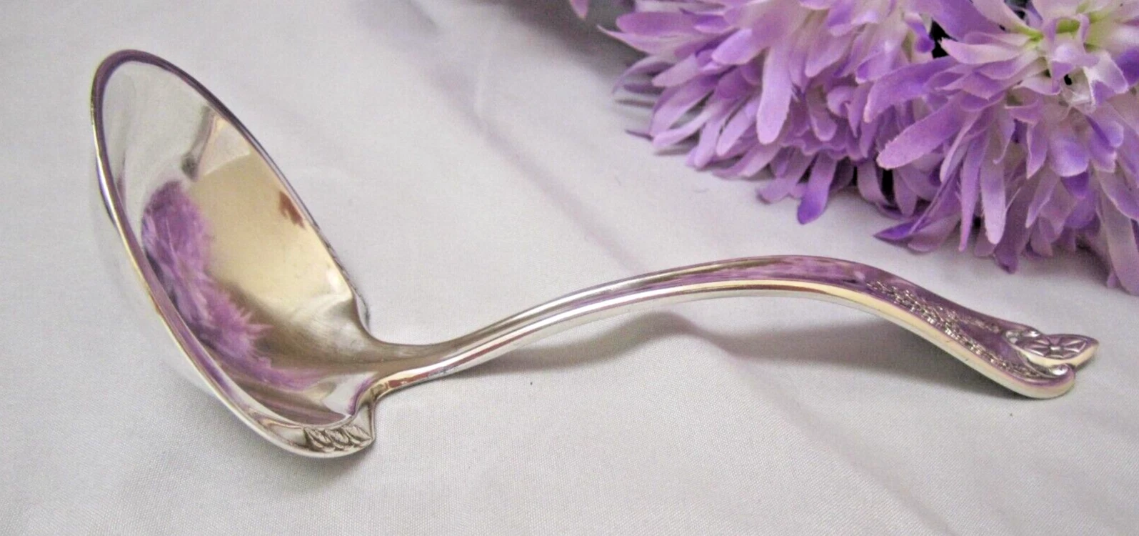 1847 Rogers Bros OLD COLONY (1911) XS Triple Silverplate Gravy Ladle 7" - 60 g