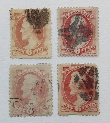 US 1870's Abraham Lincoln 6c shades used