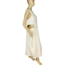 ASOS OFF WHITE SIDE CUT OUT MAXI DRESS SZ 14 NWT