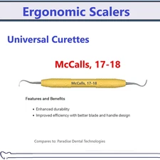 Dental Scalers Universal Curettes McCalls, 17-18 Curette Scaler, Silicone Yellow