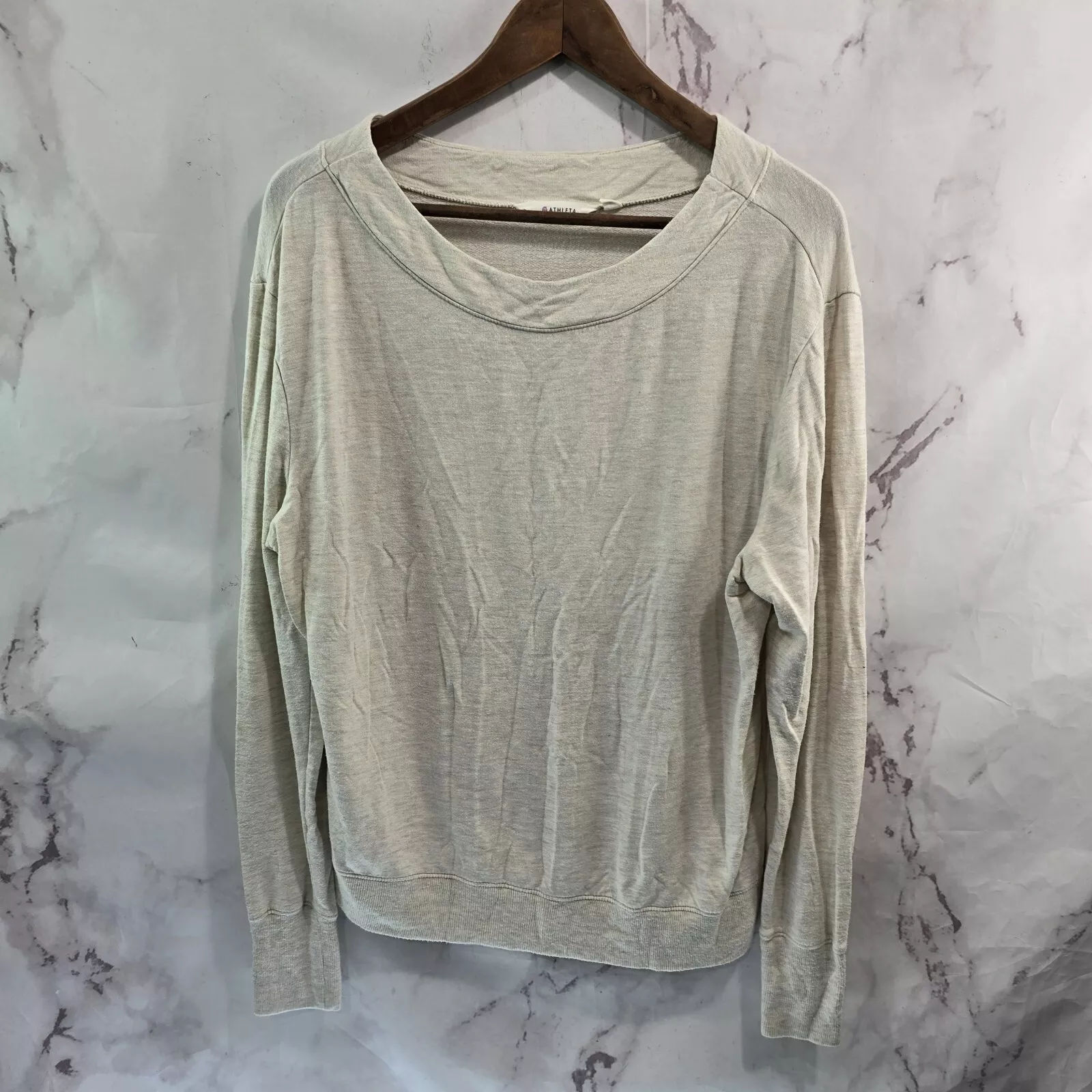 athleta studio boatneck long sleeve sweatshirt tee shirt